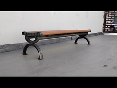 Außenmöbel Gartenpark Plastik-Holzbank Sitz mit Guss Aluminiumbeinen Freizeit Außenbank