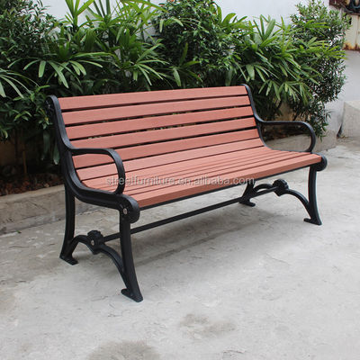 Cast iron bench legs and recycled plastic slats outdoor park benches wooden park long bench chair