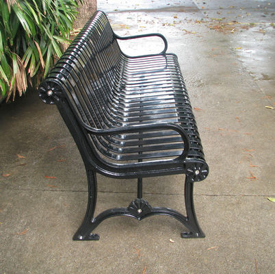 Cast Iron Outdoor Metal Benches Modern Style For Garden School
