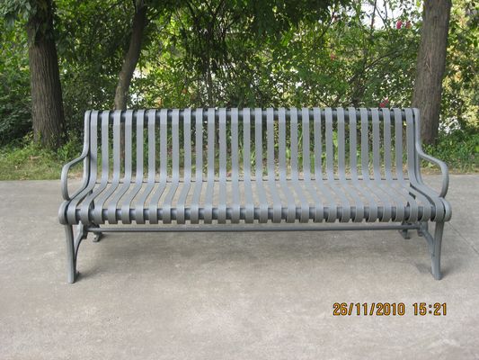 Polyester Powder Coated Wrought Iron Garden Bench Seat For School Campus